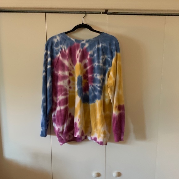 Torrid Plus Size 00 Blue Yellow Purple Tie Dye Sweatshirt - Picture 2 of 7